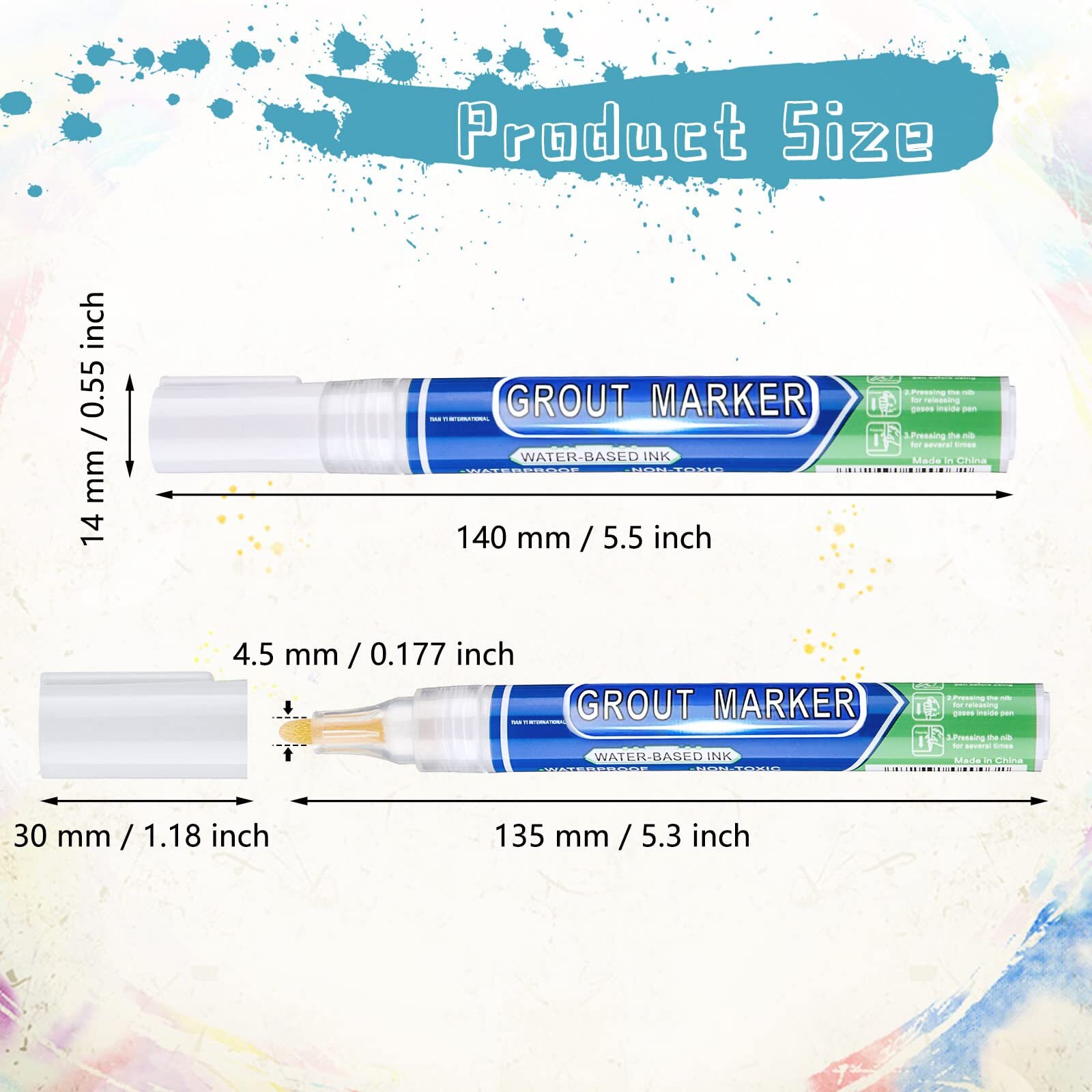 8 Pack Grount Wall Pen Tile Paint Marker Grout Repair Sealer Pen for Bathroom