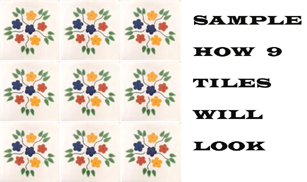 #C005) Mexican Tile sample 4×4 inch, we combine shipping GET WHAT YOU NEED !!