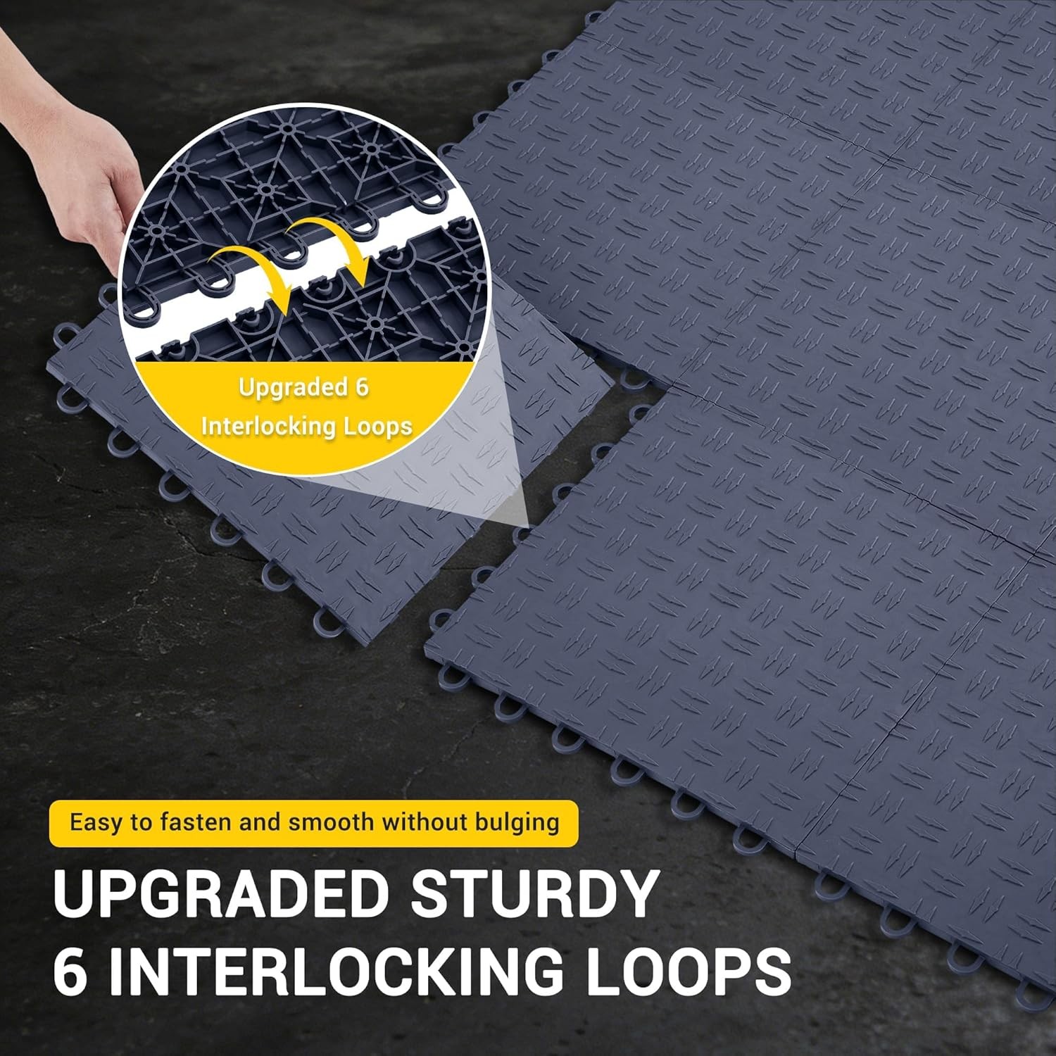 50 Pack Garage Floor Tiles Interlocking 12×12 in Garage Flooring Tiles Gray