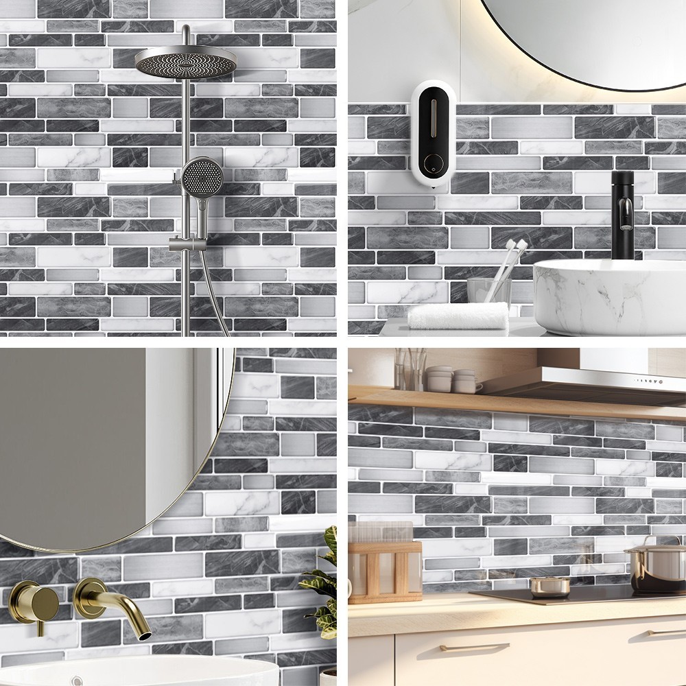 10pcs Peel and Stick Backsplash Thickened Subway Tiles, 12″x12″, Cover 10 Sq.Ft.