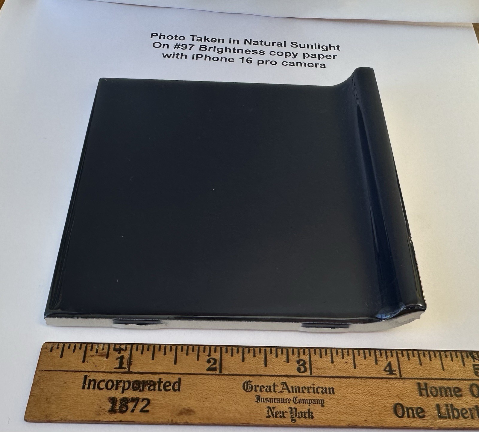1 pc. Kohler Navy Blue: 4-1/4″ Glossy Ceramic Cove-Base Tile, Flat-Top, NEW
