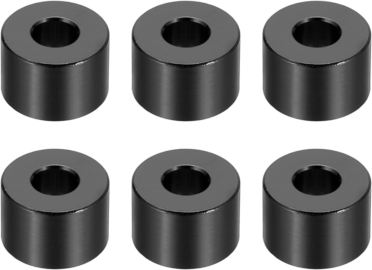 PATIKIL M6 Aluminum Spacers, 6 Pcs Metal 6.2mm ID x 15mm OD x 10mm L, Black