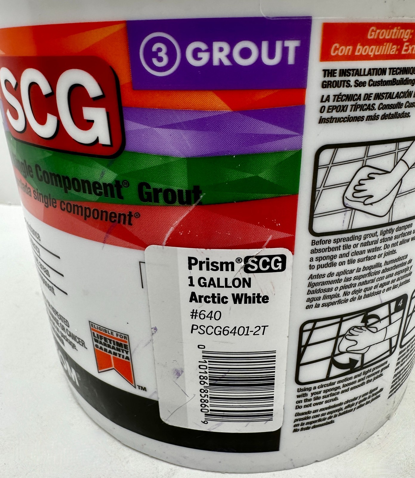 1 Gallon Arctic White #640 Prism SCG Grout Pre-Mixed Single Component Grout
