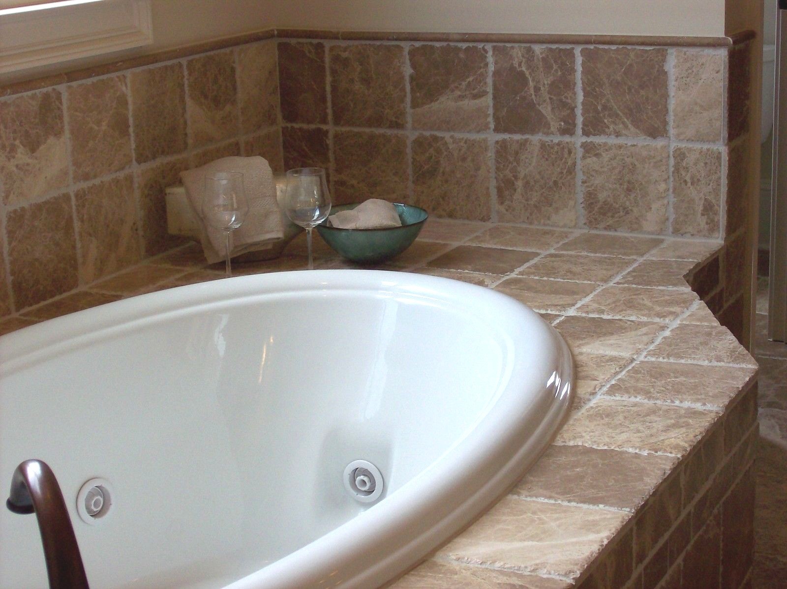 Emperador Light 8″x8″ Aged Finish Chiseled Edge Marble Floor (SOLD PER PIECE)