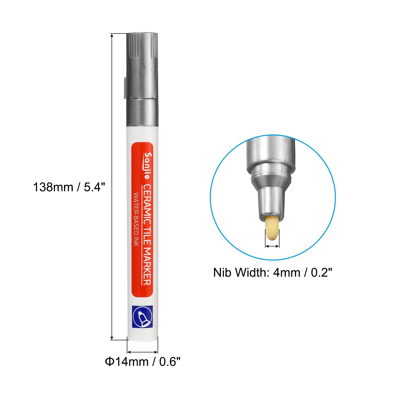 Grout Pen, 4pcs Silver Tile Marker Waterproof Grout Sealer Pen Repair Pens
