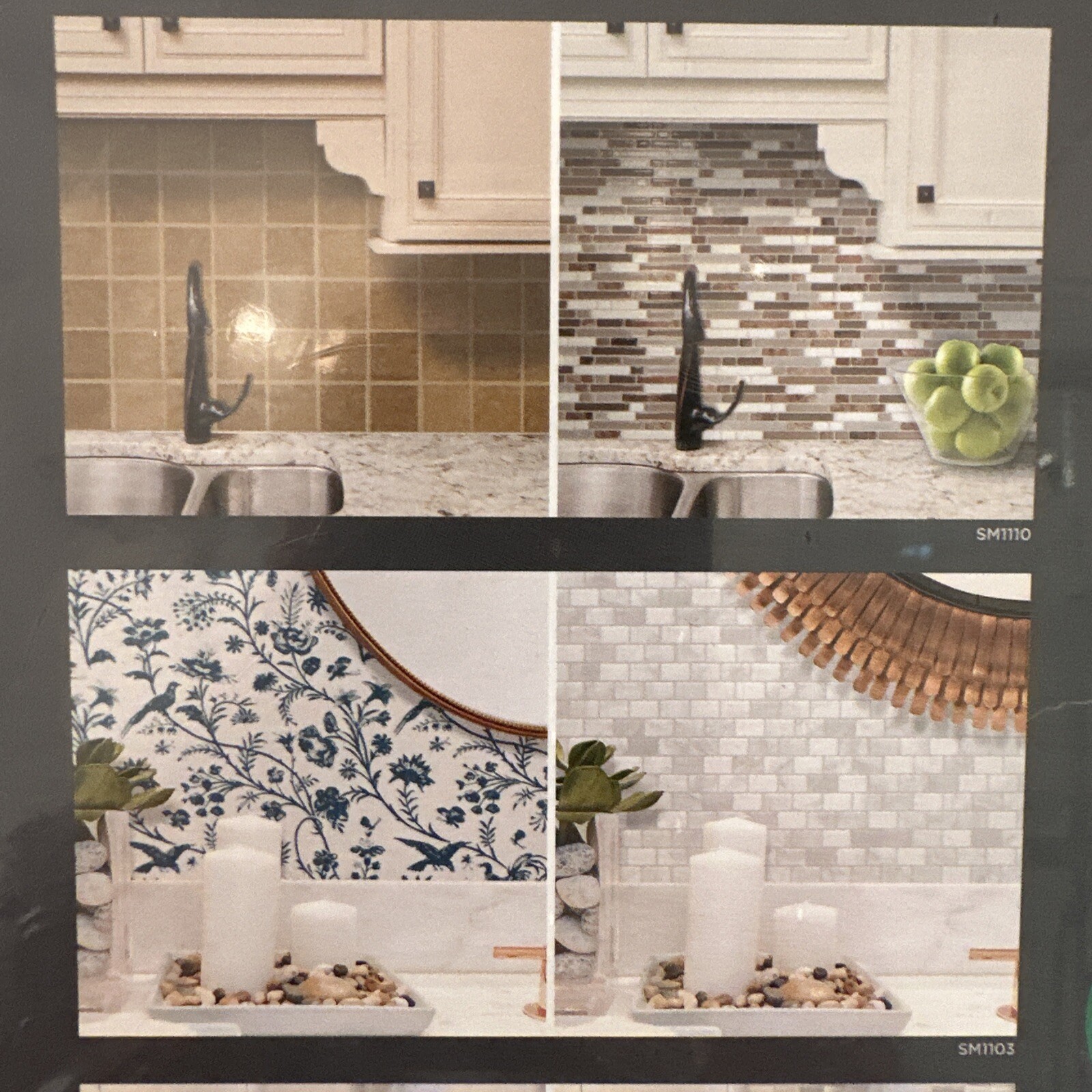 SMART TILES Crescendo Ciotta- DIY Vinyl Peel & Stick Backsplash 20 Sq Ft Boat RV