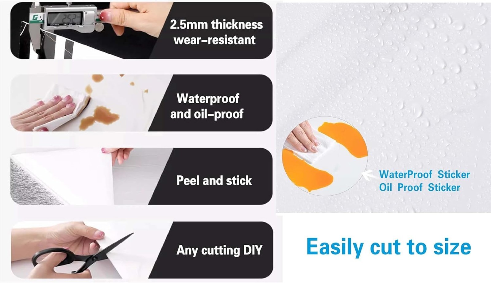 Marble Look Peel and Stick Backsplash Tiles 12×12 Self Adhesive Wall Decor