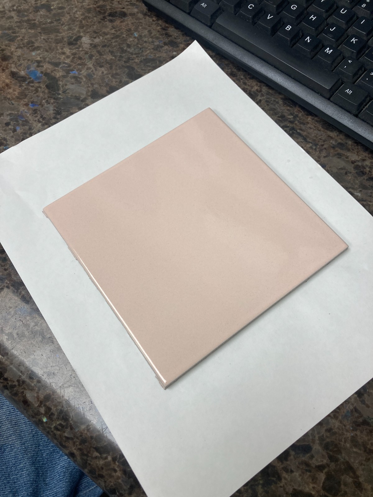 4×4 Tile Glossy Morning Peach Mosaic Wall Remodel Ceramic C#291-655 Sample