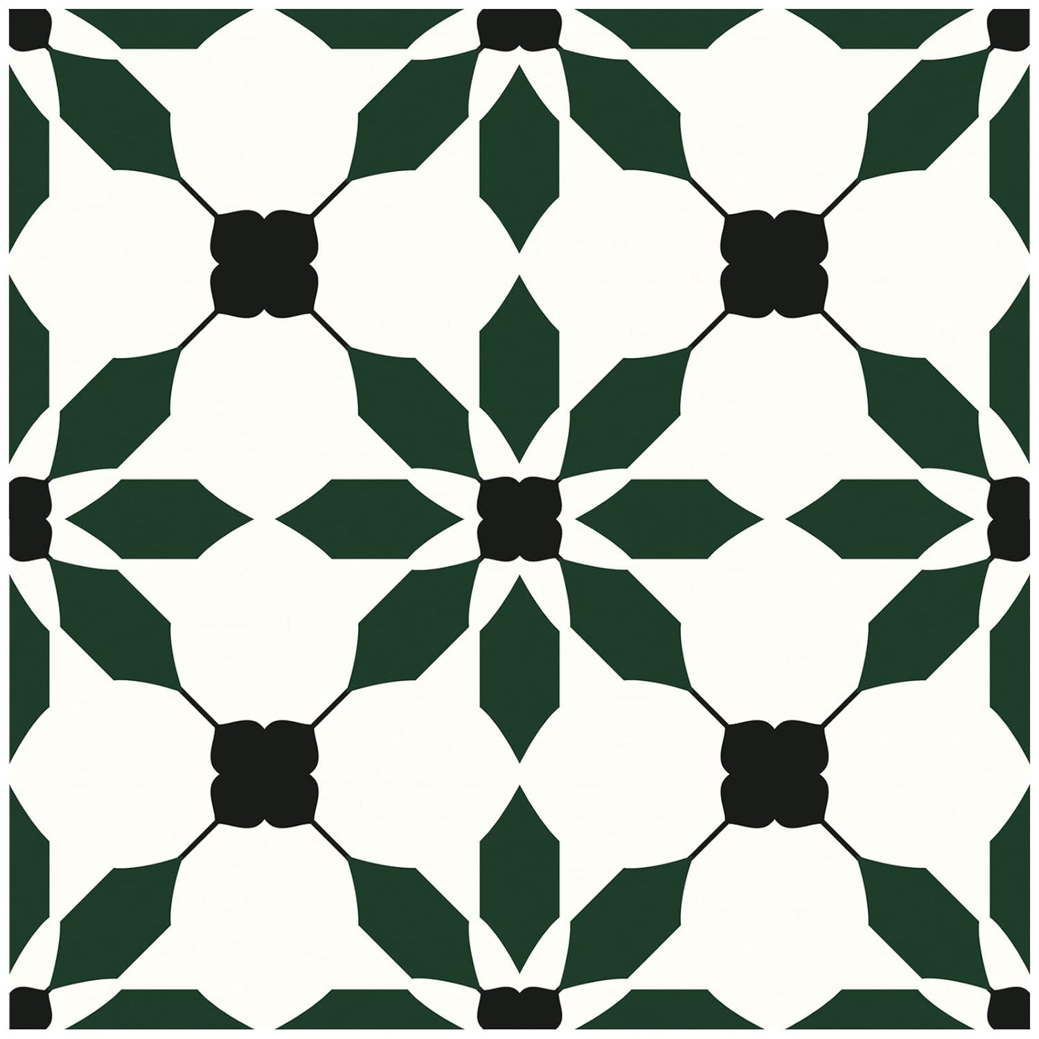 Peel & Stick Vinyl Floor Tiles Waterproof 20PCS Black Green