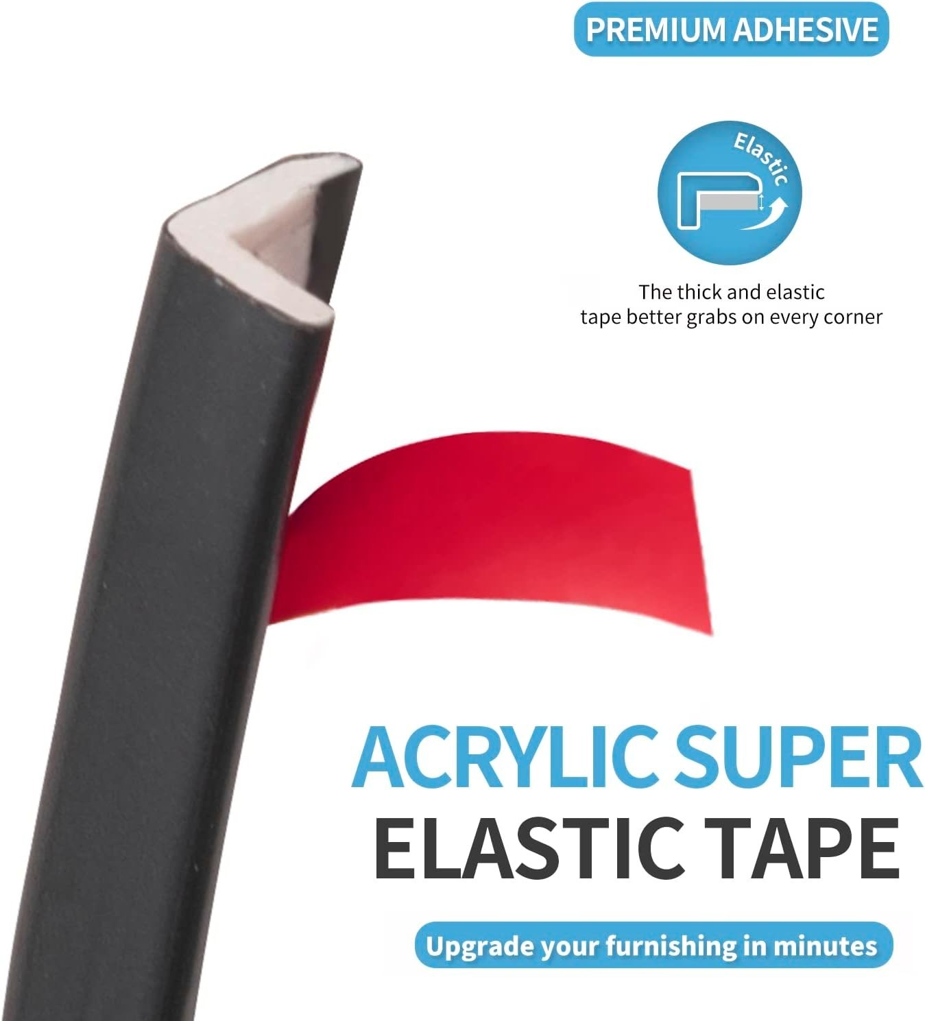 20ft Outside Vinyl Corner Trim Peel and Stick for Tile and Wall Edges, Furnit…