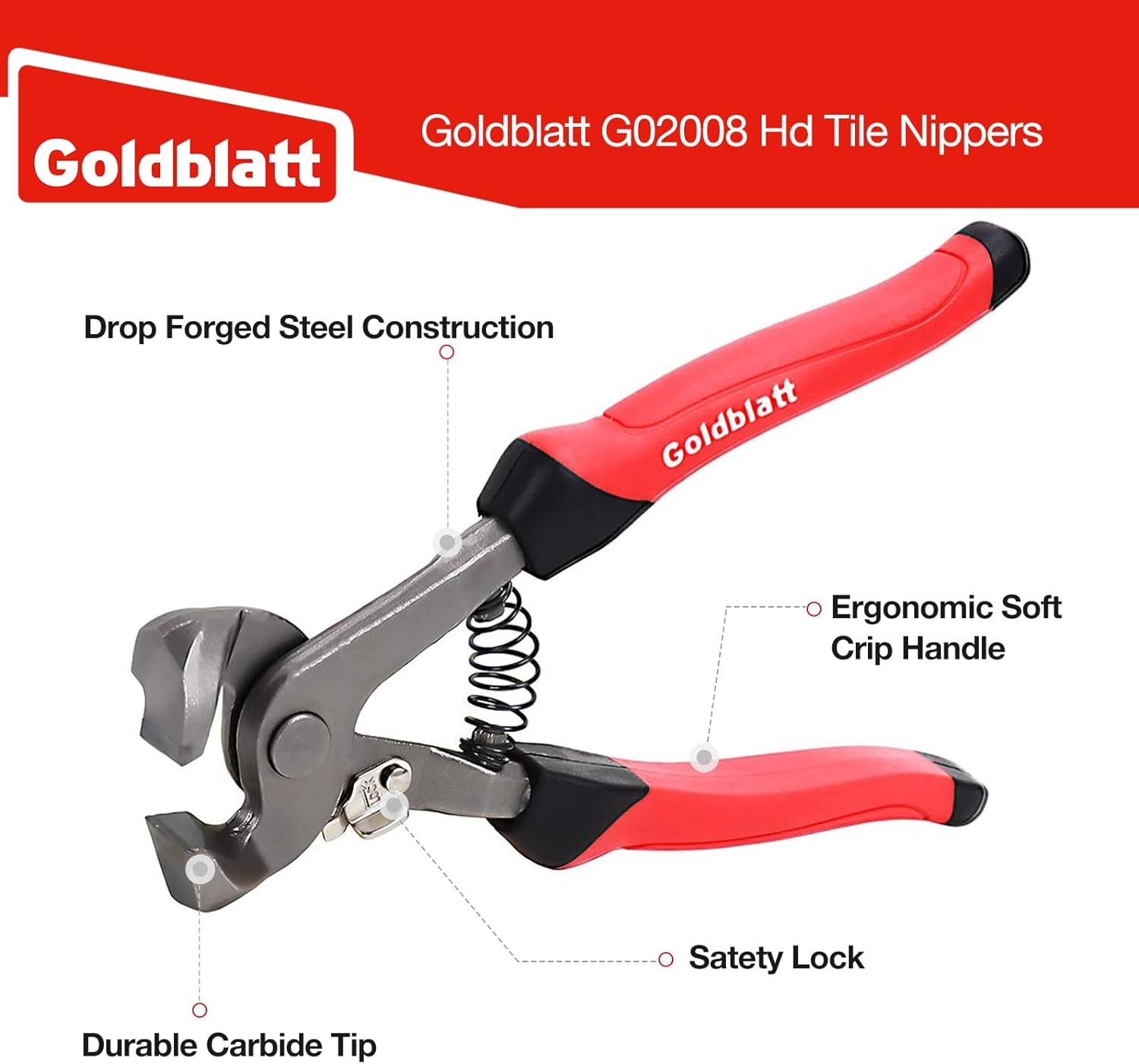 Glass Tile Nippers Set Heavy Duty Carbon Steel Precision Cutting Tools 2 Pc