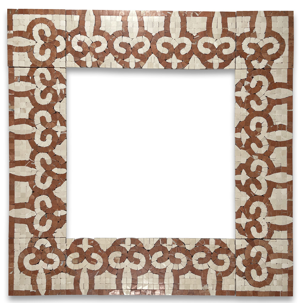 B0012P Marble Mosaic Border Bathroom Listello Tile Posy Rojo 4×12 Polished