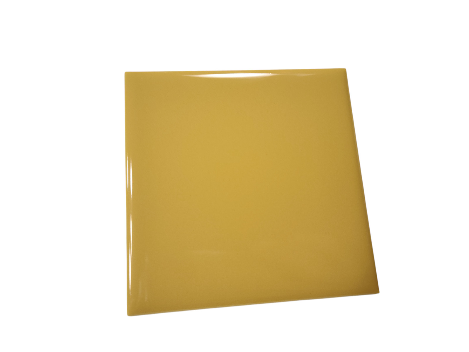 Orange Ceramic Tile 4.25 in Subway Square Mid Century Modern Mustard Goldenrod
