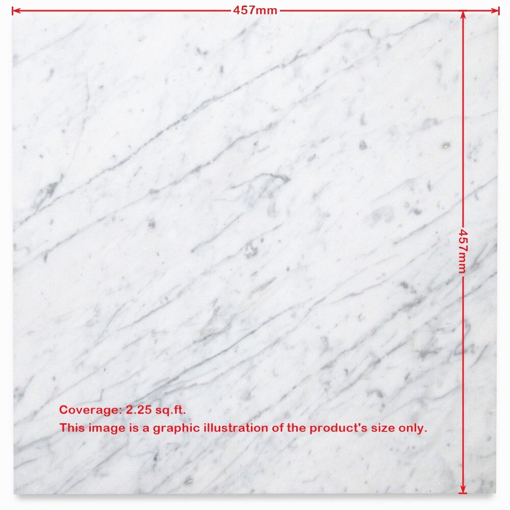 L45H Italian Statuary White Statuario Marble 18×18 Wall Floor Tile Honed