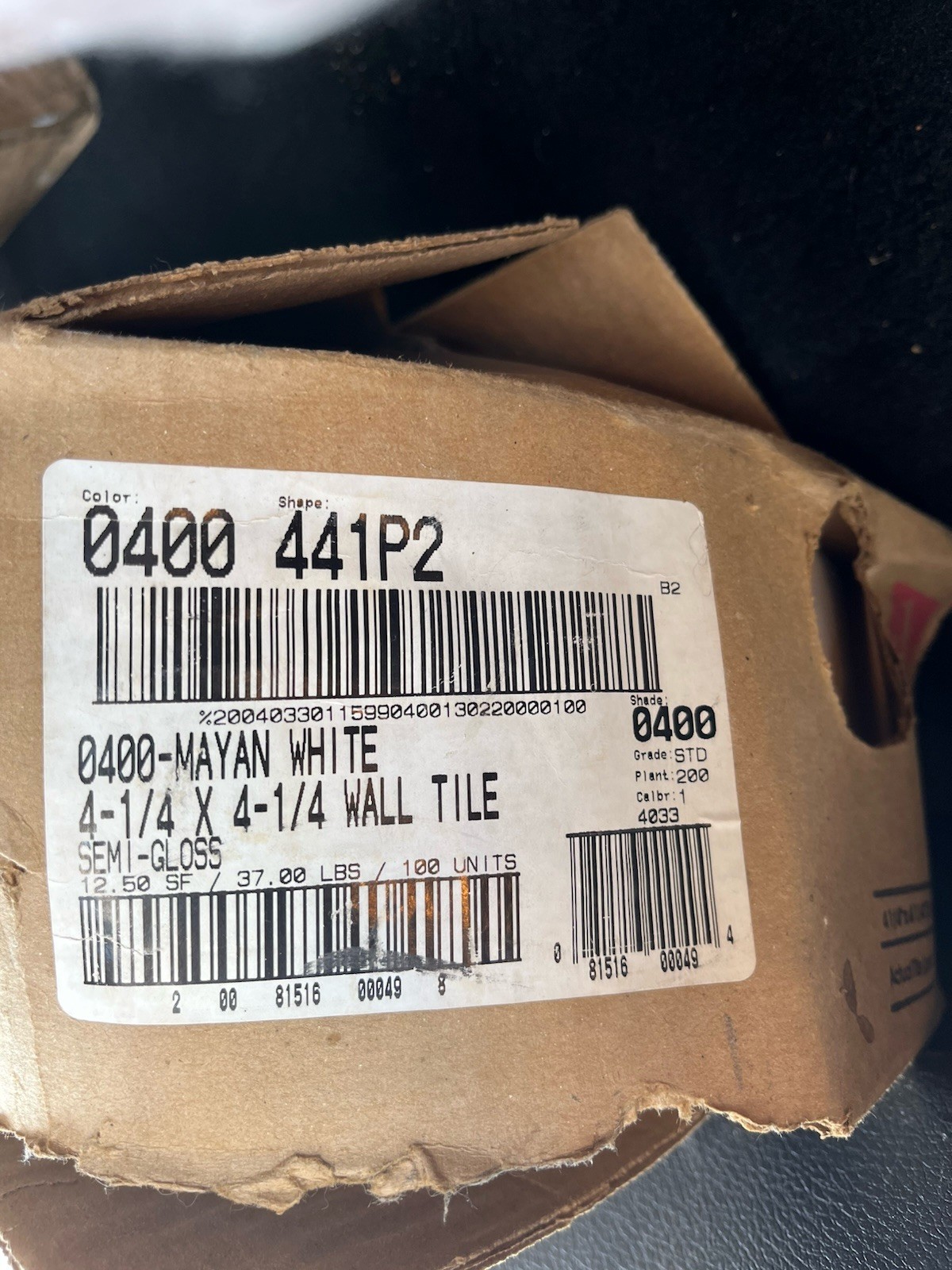 6 Pcs Vintage Daltile D400 Mayan White 4-1/4″ Square Ceramic Wall Tile Bumpy