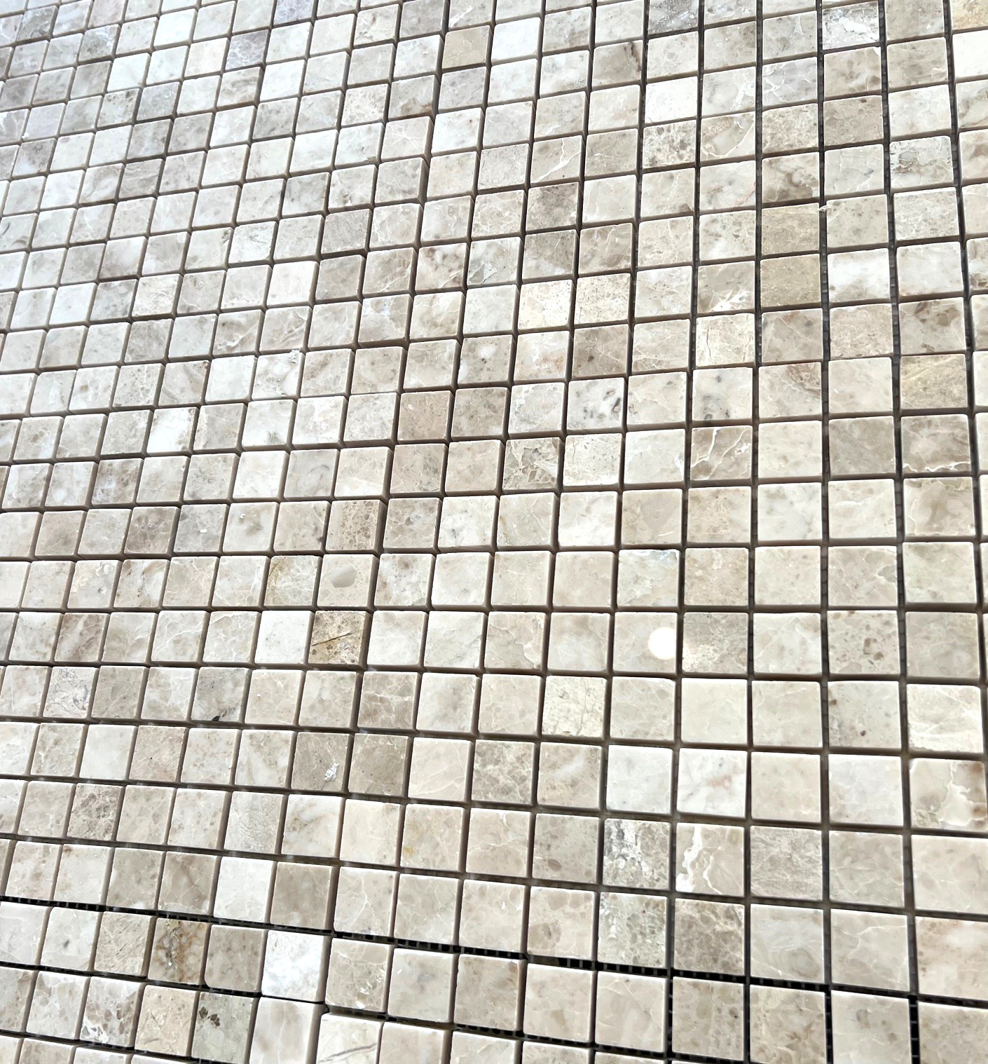Emperador Light 1X1 Polished Marble Backsplash Straight Edge Wall Mosaic Tile