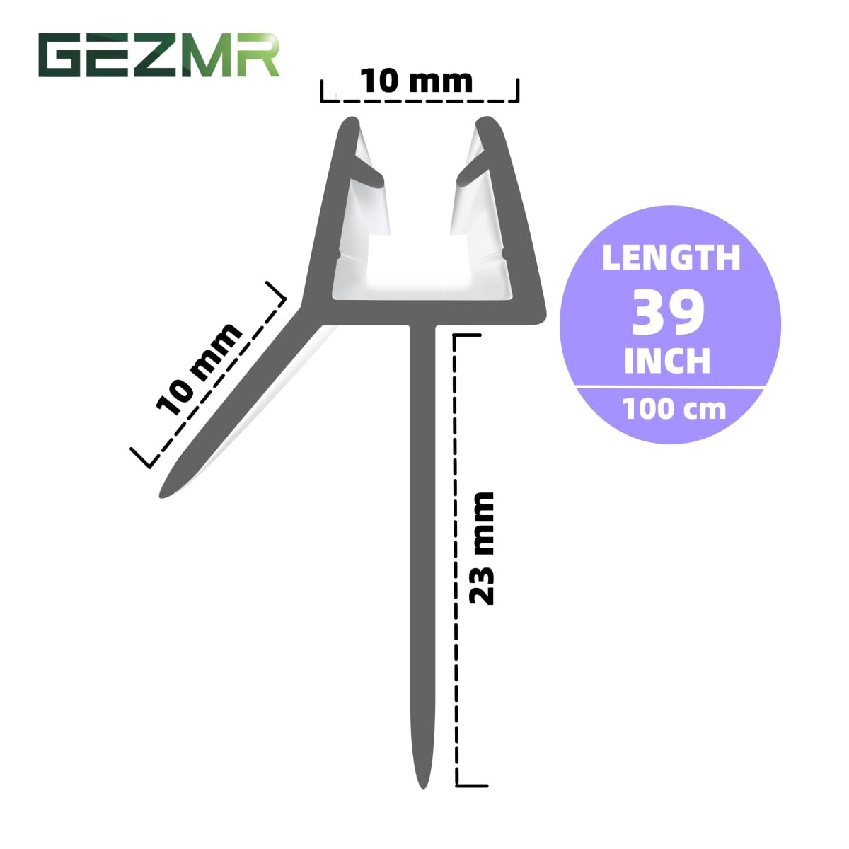 GEZMR 2-Pack Frameless Shower Standard – 3/8 inch (10mm) – 23mm Gap, Clear