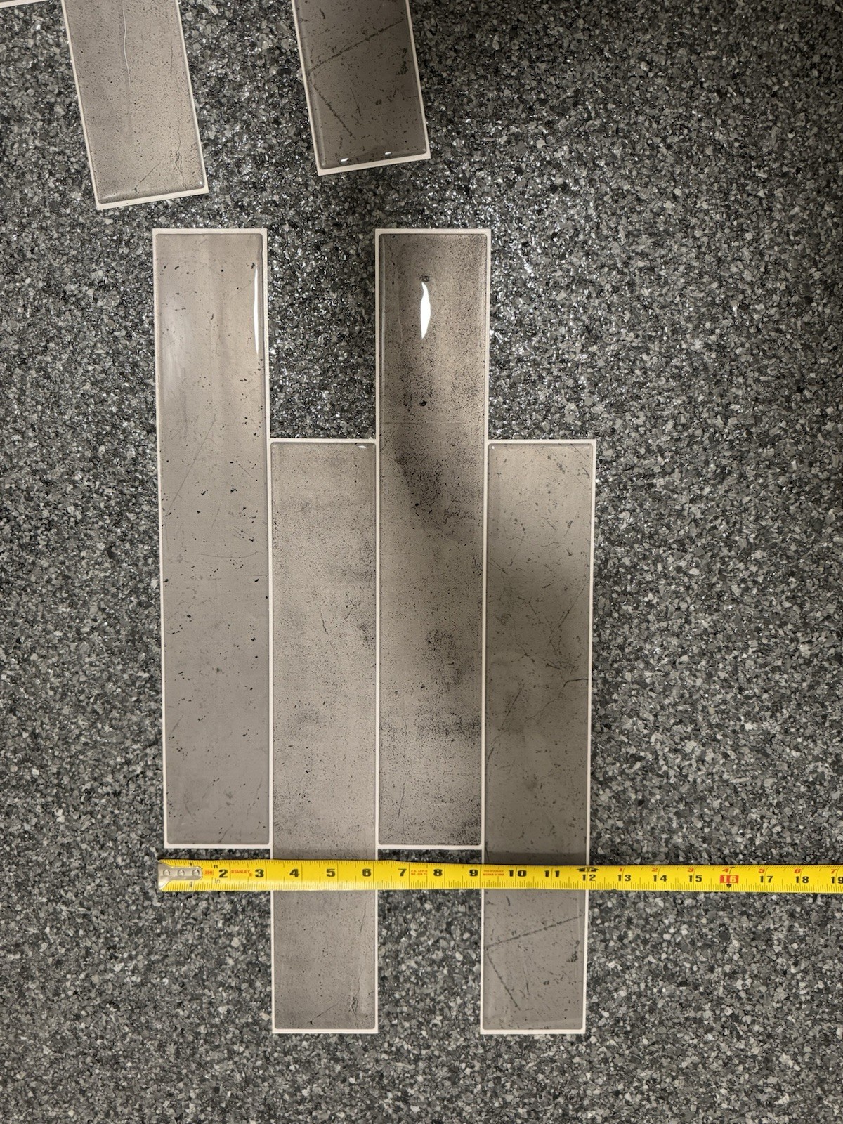 10-Pack Gray Concrete Effect Peel and Stick Backsplash Tile Sheets – 12″ x 22.5″