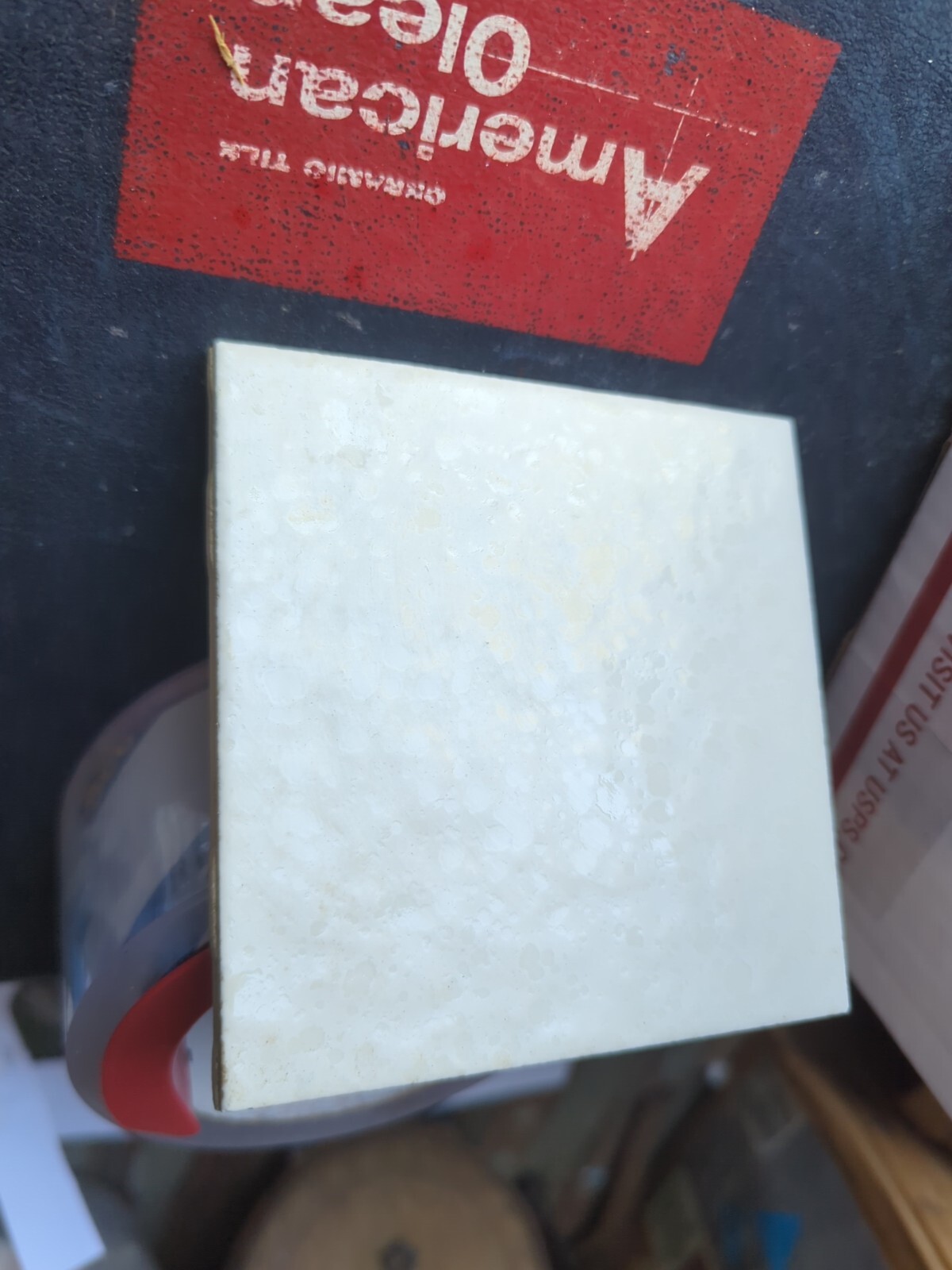 1 pc Tuscany Cloud #965 American Olean Tile Bumpy White 4 1/4″ Square USA Made