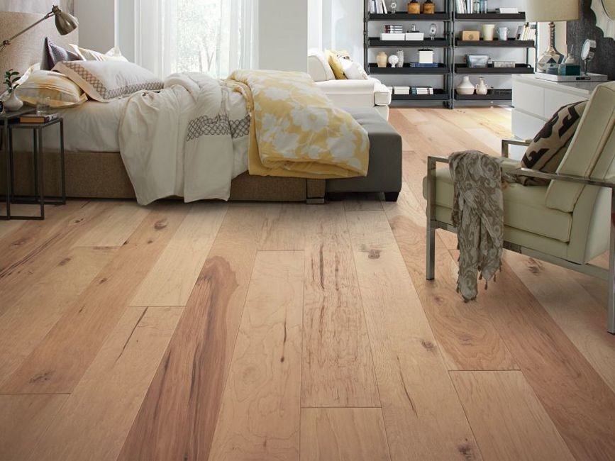 Shaw SW741 Pebble Hill 6″W Handscraped Engineered Hickory – Off White
