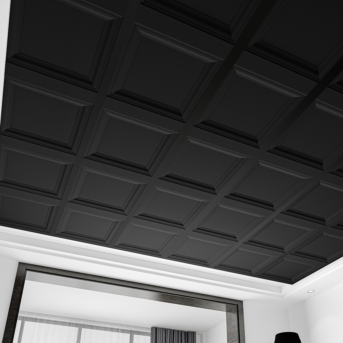 Art3d 12-Pack Square Drop Ceiling Tile 2ft x 2ft,PVC Ceiling Tile,48 sqft