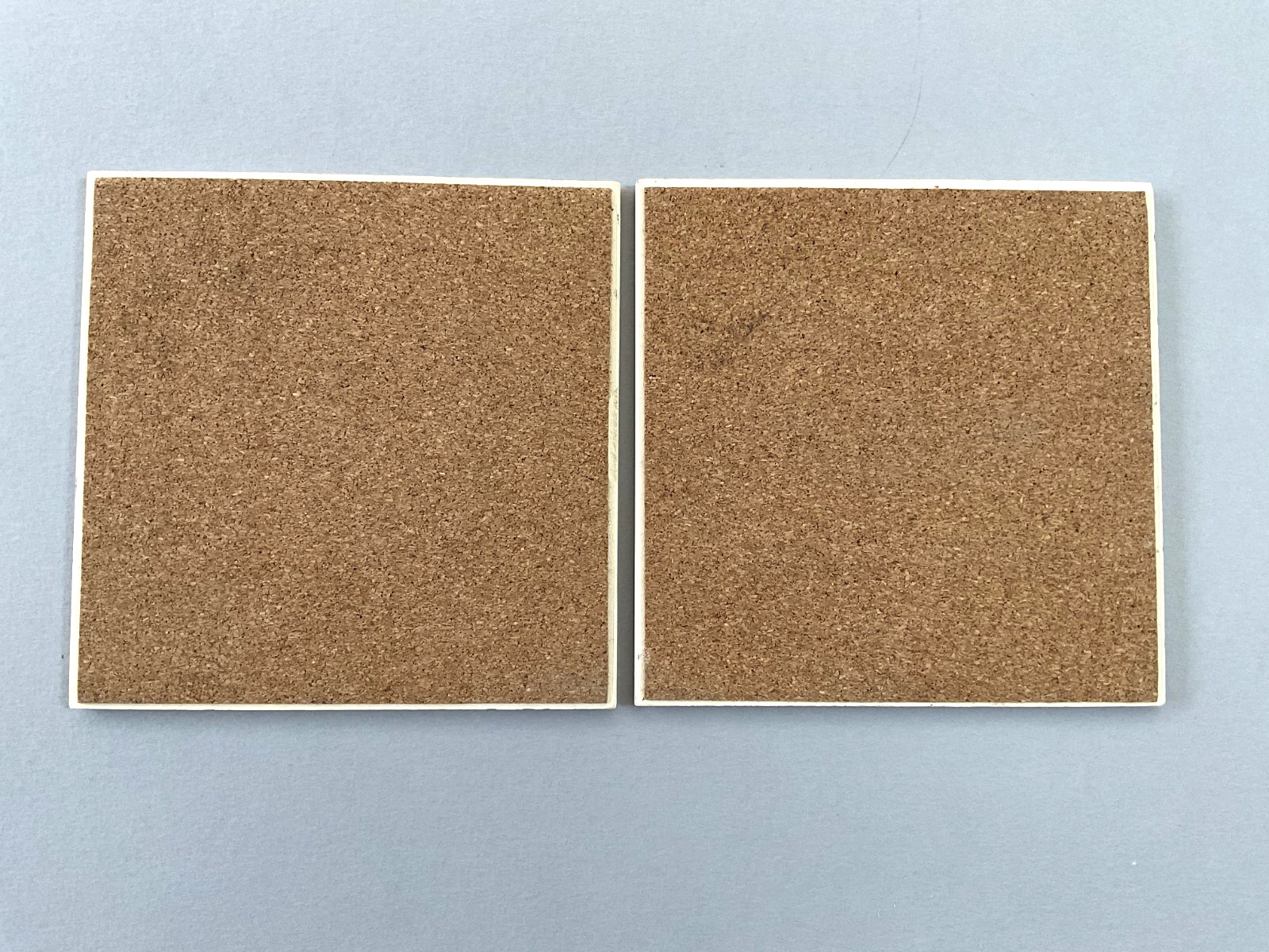 A Pair of Ceramic Tiles/Trivets with Floral and Fruit Pattern 5 7/8″ x 5 7/8″