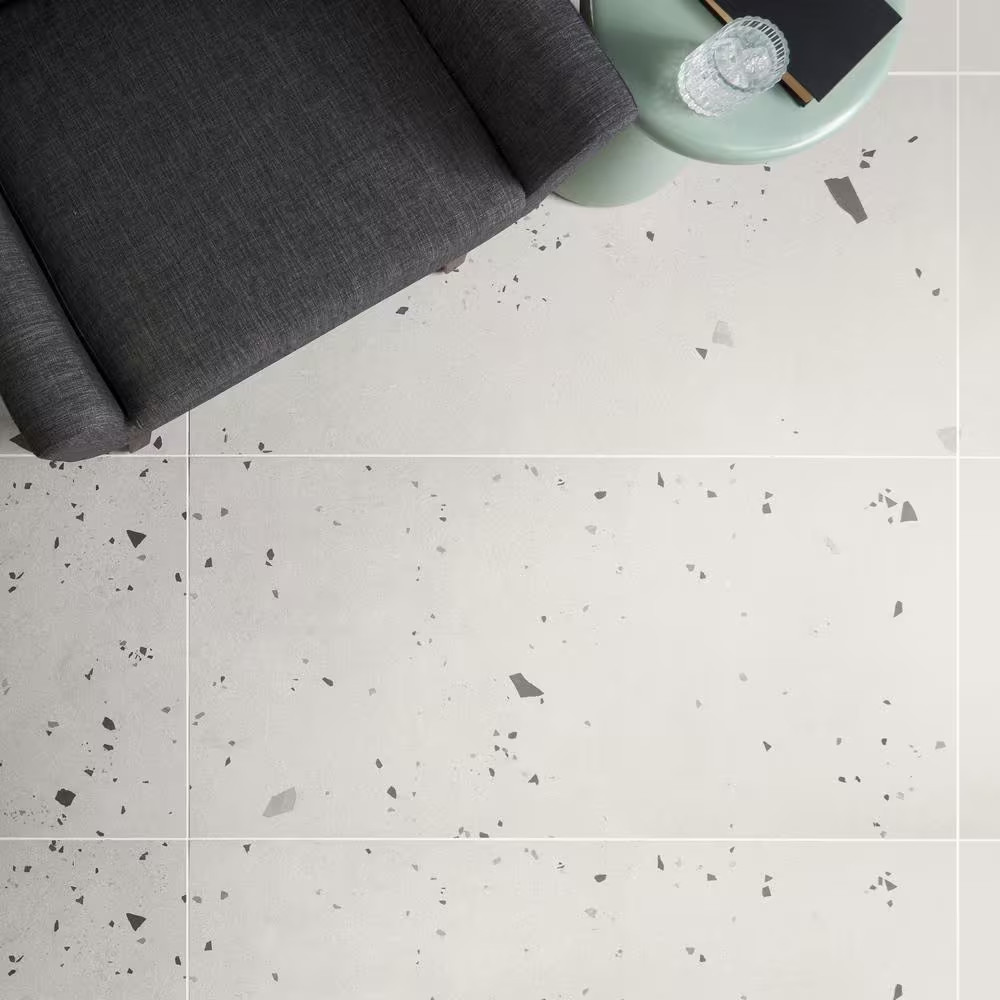 Bryant Ice White 23.4 In. X 47 In. Matte Porcelain Cement Look Floor and Wall Ti