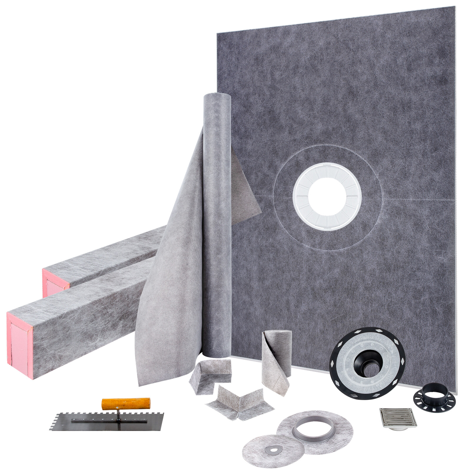 VEVOR Shower Curb Kit 38″x60″ with Offset Drain ABS Waterproofing