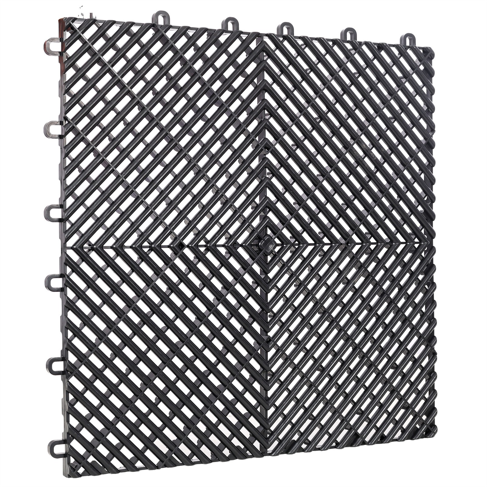 25pcs 15.6×15.6″ Plastic Interlocking Modular Garage Flooring Tile Drainage Tile