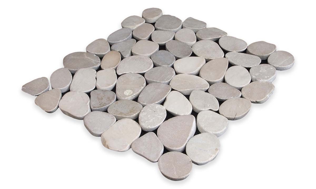 Cruz Bay Studio XS3 Sliced Pebble – 11″ x 11″ Pebble and Rock – Earl Grey