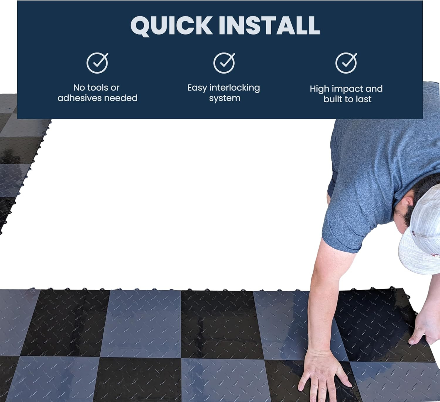 Flooringinc’S Nitro 12″X12″ Snap-Together Garage Flooring Tiles, Non-Slip Interl