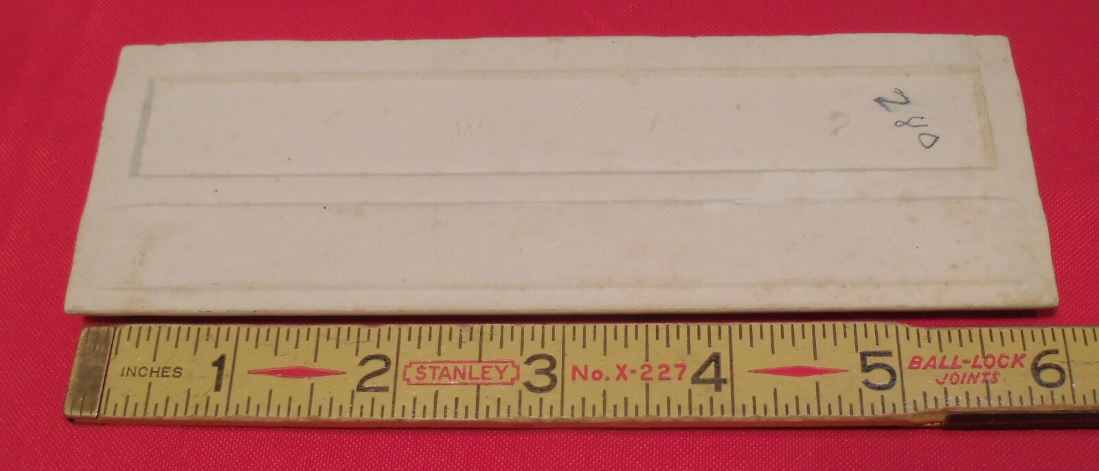 1 pc. Vintage Glossy *Bone* 2” X 6” Bullnose Ceramic Tile by Wenczel Co. NOS