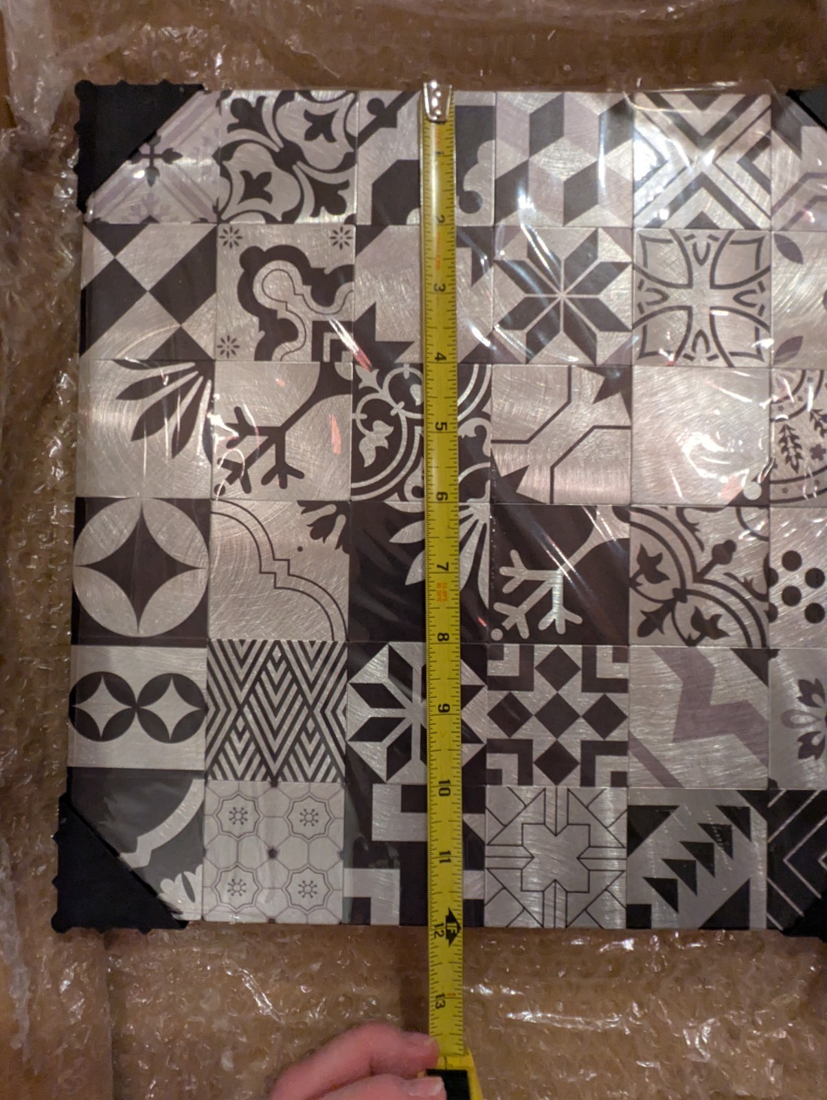 6 Peel and Stick Aluminum Modern Mosaic Self-Adhesive 12″ Tiles Multi Use Decor