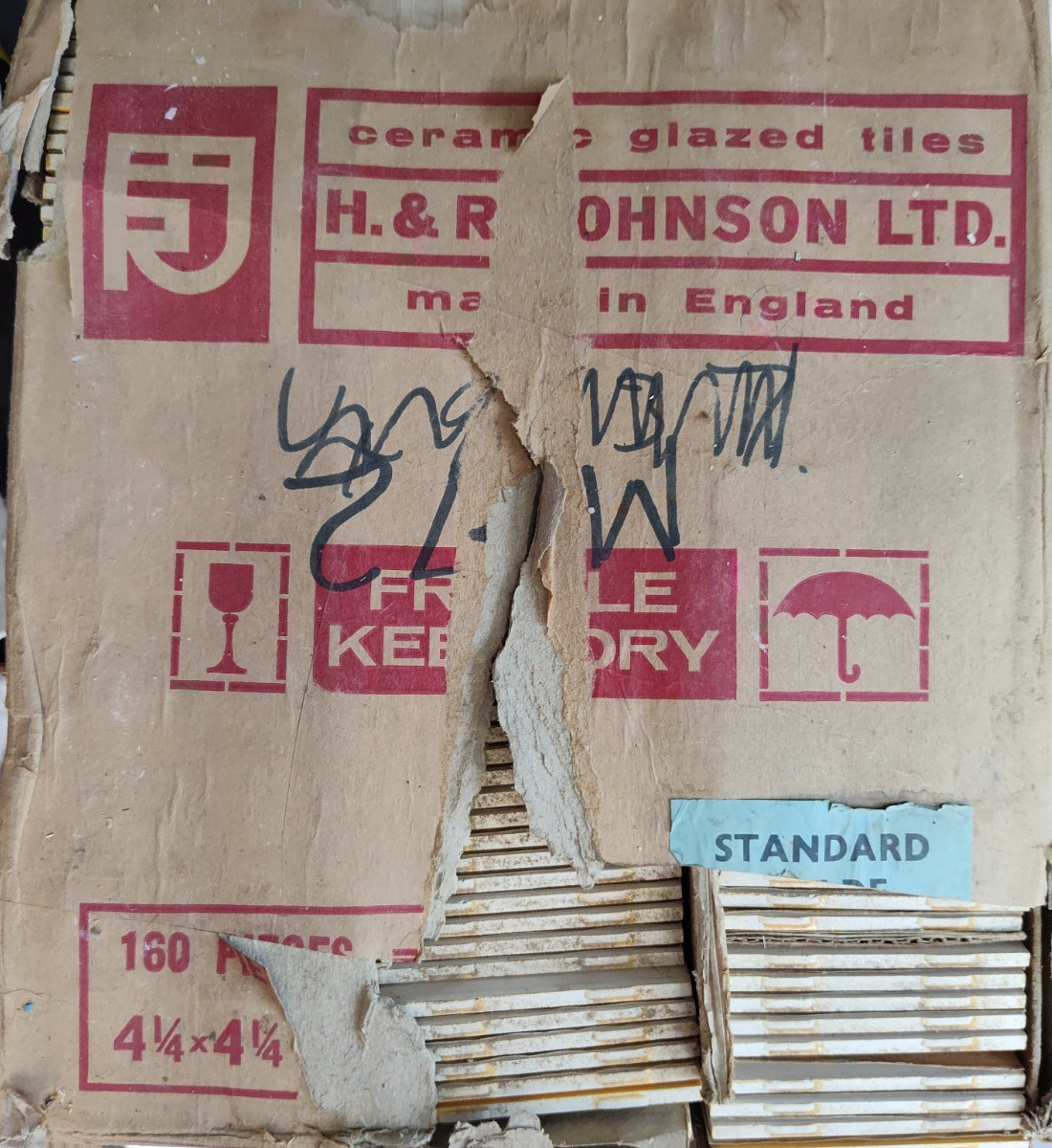 NOS LOT (9) NEW Vintage H&R Johnson England Ceramic Tile 4.25″ – SOLD BY SQ FT