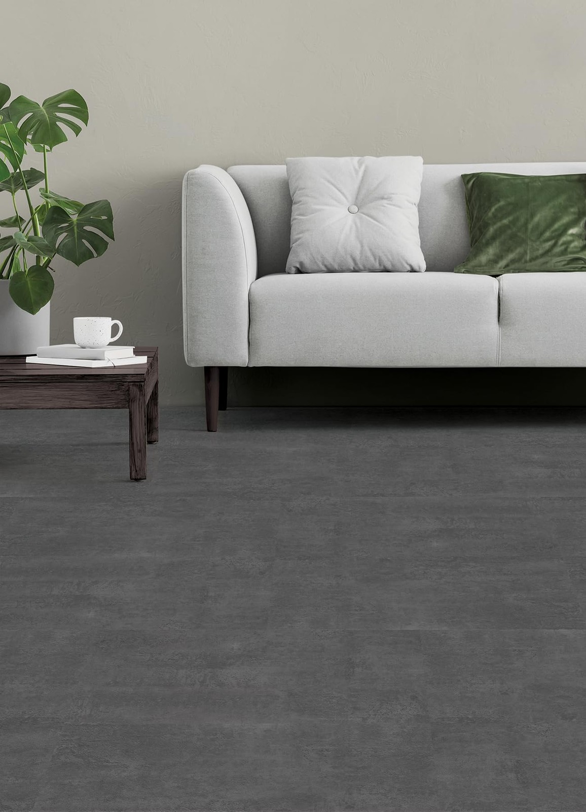 FloorPops Quarry Dark Grey Peel and Stick Floor Tiles, FP6162