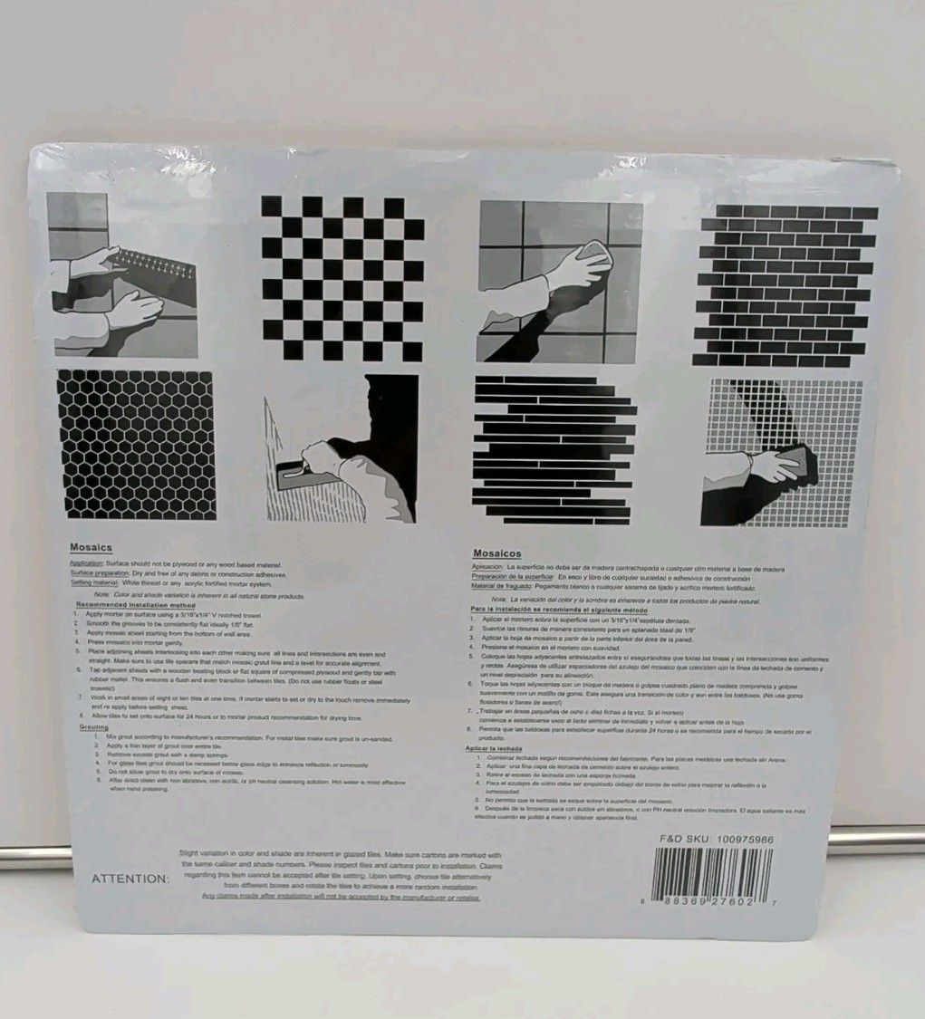 White Stack Unglazed Porcelain Mosaic II Box Of 11 Size: 12 x 12 Each