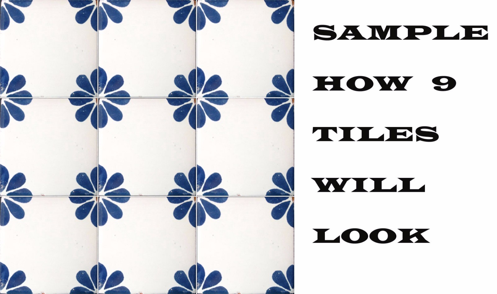 #C079) Mexican Tile sample Ceramic Handmade 4×4 inch, GET MANY AS YOU NEED !!