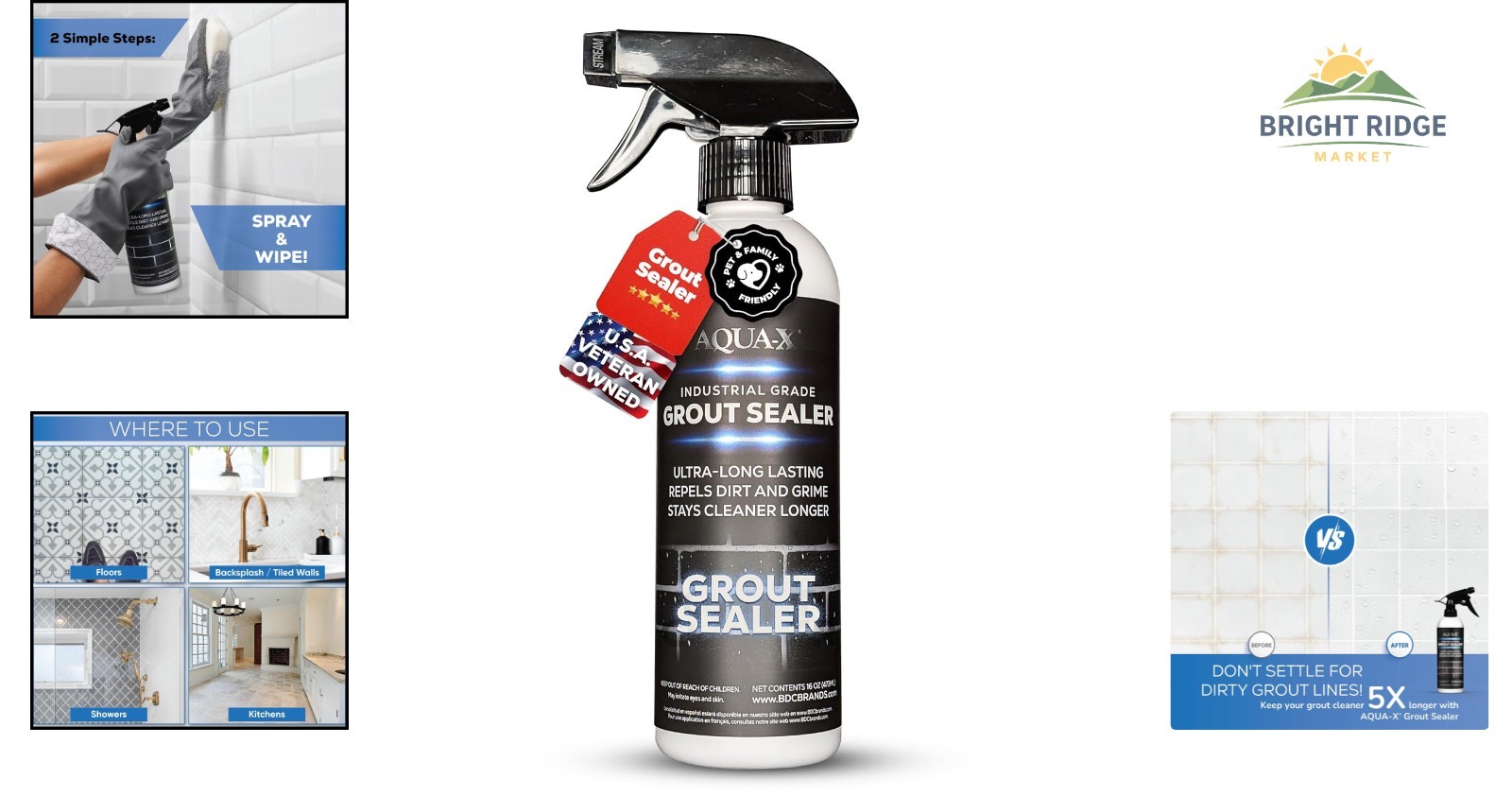 Clear Grout and Tile Sealer with Amazing Coverage for Up to 75 Linear Feet