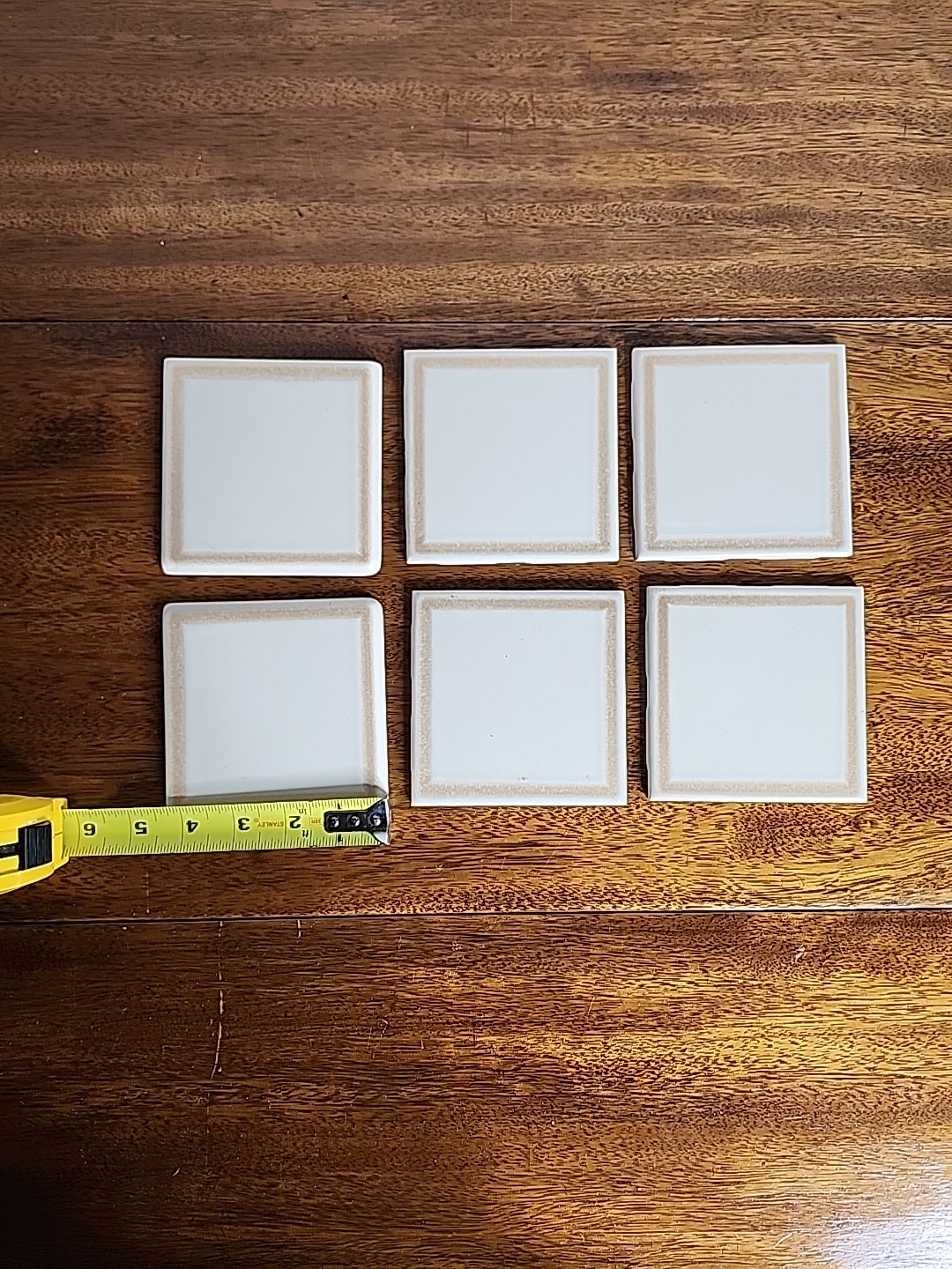 Vtg 4.25 x 4.25 Semi-Gloss Ceramic Wall Tile Made in USA Lot Of 6 Tiles Read Des