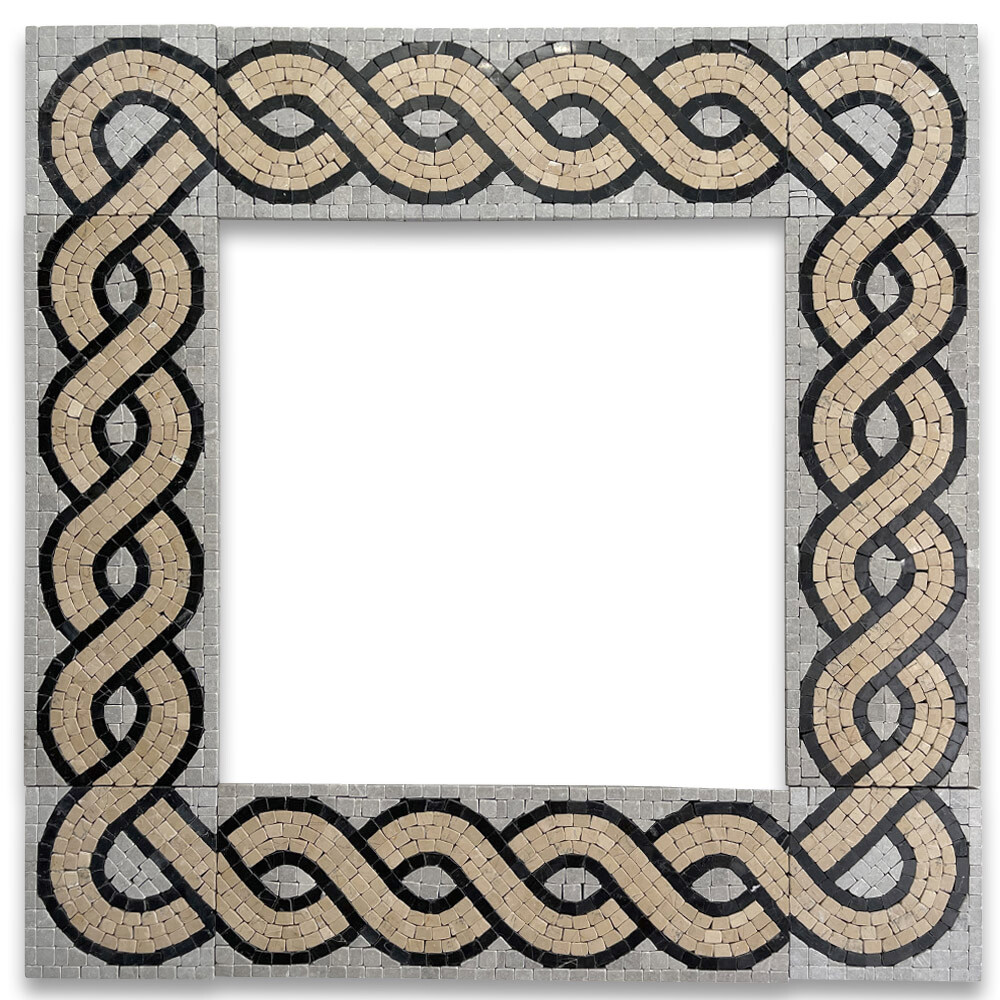 B4670T Marble Mosaic Border Accent Listello Tile Wave Nova 4×12 Tumbled