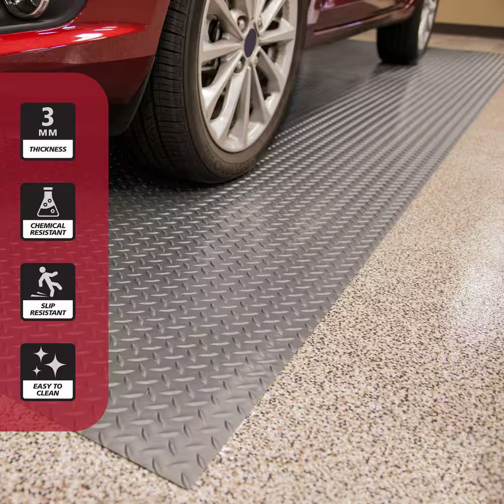 Diamond 10 Ft. Wide X Custom Length Grey Commercial Grade Vinyl Flooring