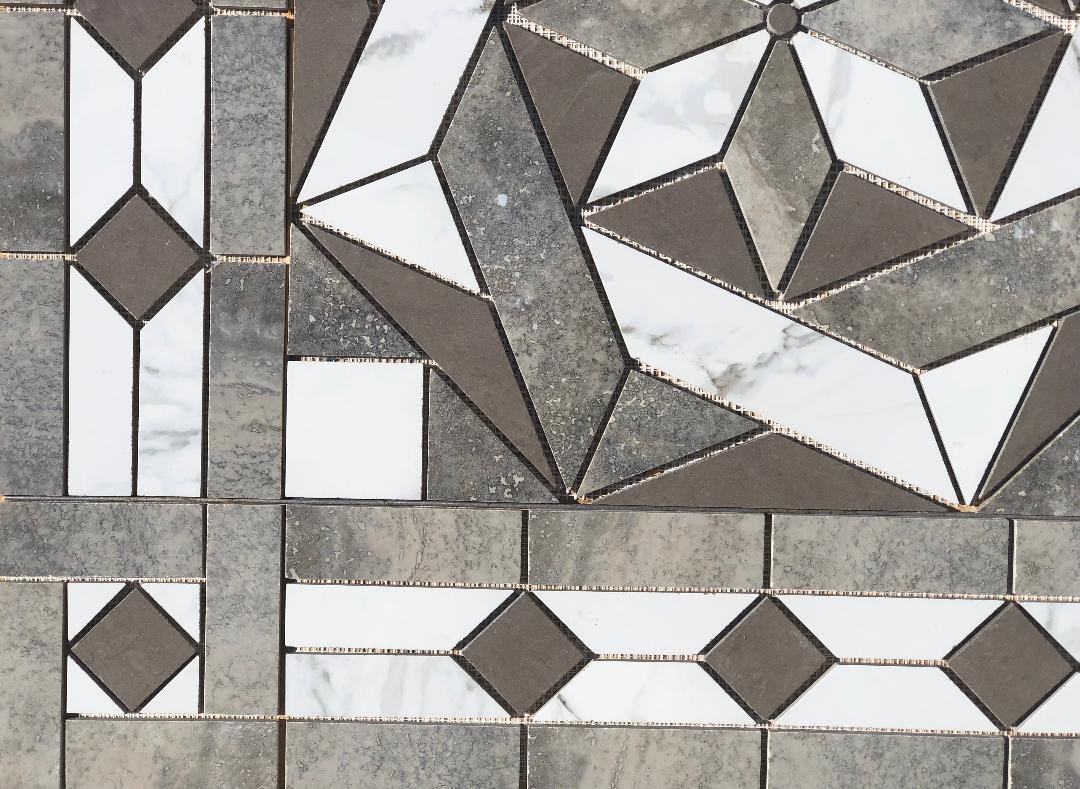 36″ x 36″ Tile Medallion Mosaic – Home Depot Marble look tile series (POLISHED)