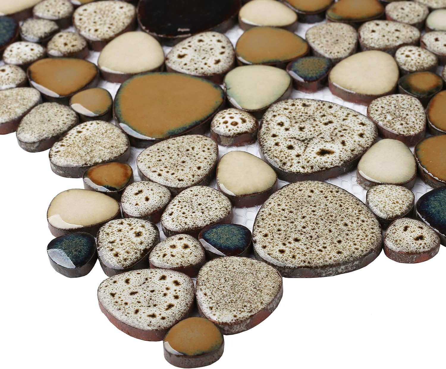 Parrotile Pebble Shower Floor Tile Bathroom Beige Wall Backsplash Mosaic Tiles (
