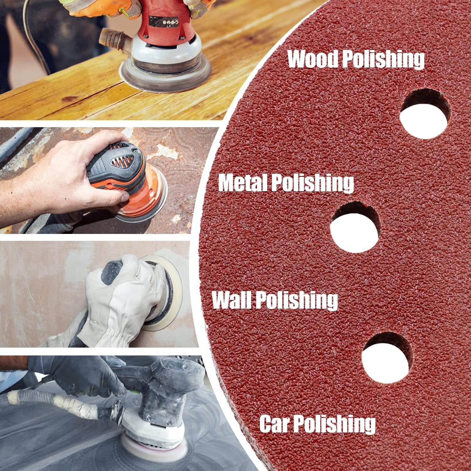 210PCS Sanding Discs 5 Inch 8 Hole, Orbital Sander Sandpaper, 5 Sanding Disc …