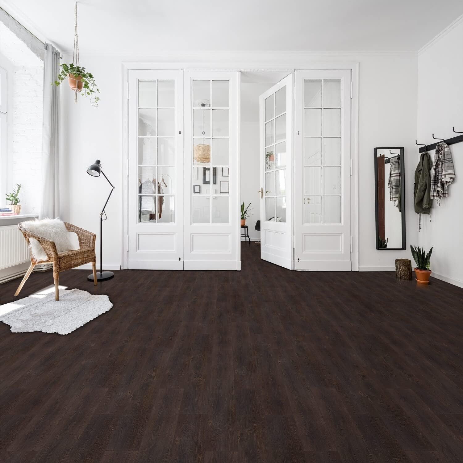 Espresso Peel and Stick Vinyl Planks – 10-Pack 15 Sq Ft Easy DIY Flooring