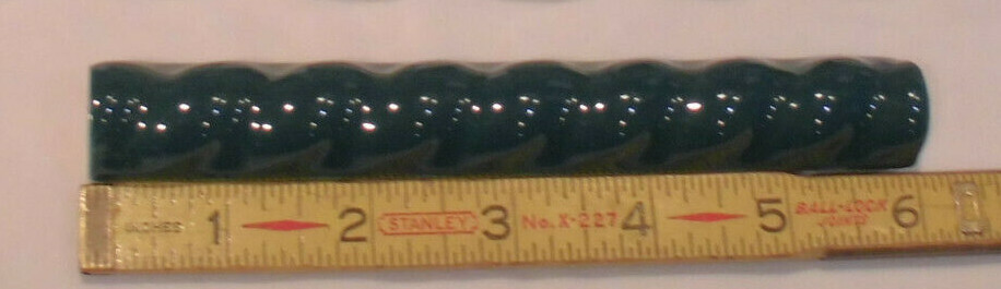 1 pc. Glossy Teal Ceramic Sizzle Liner Rope Tiles 3/4″ X 6″ American Olean New