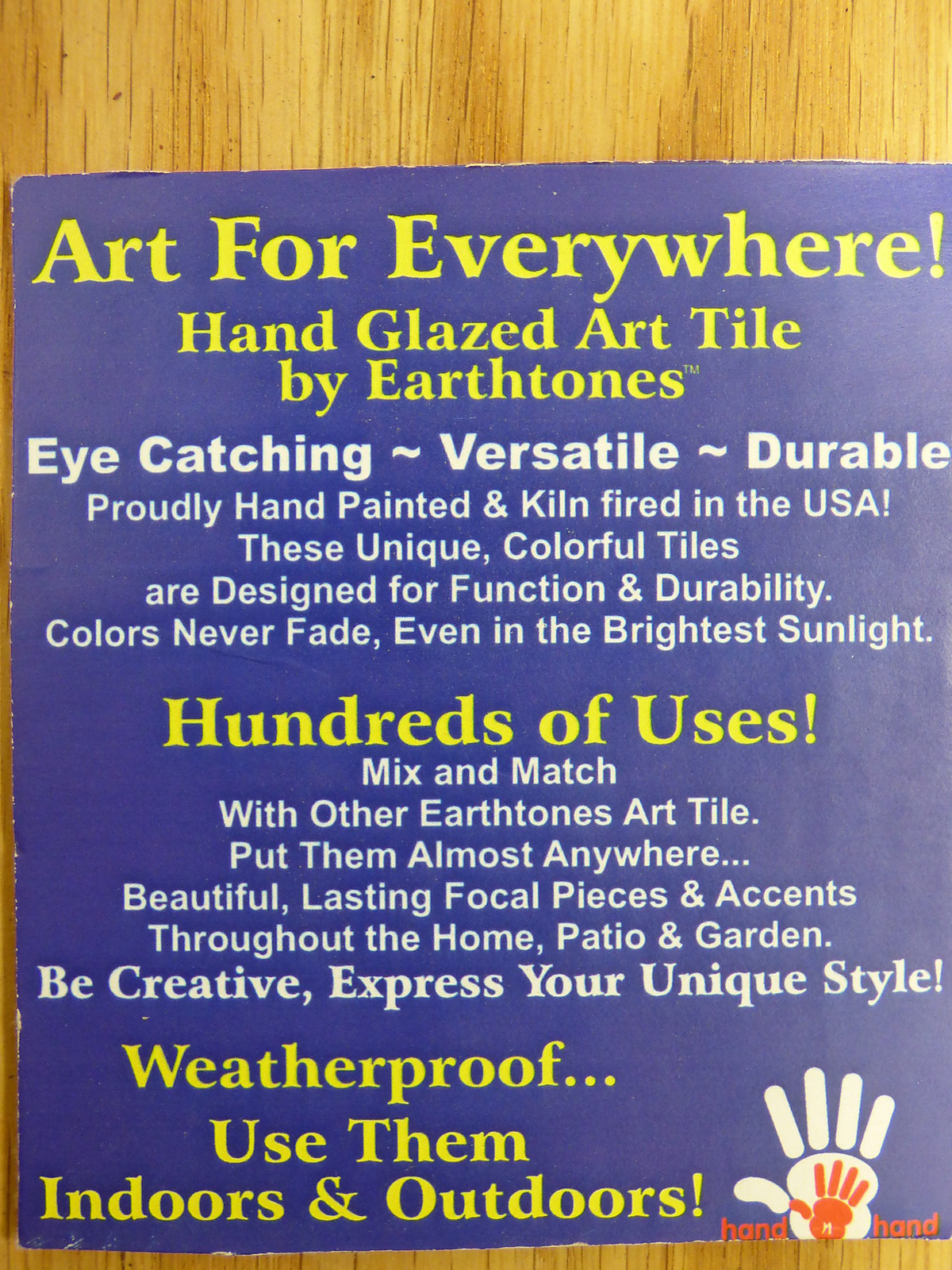 Ceramic Art Tile 6″x6″ Country Goose Sunflower Wreath Kitchen Wall Trivet B65
