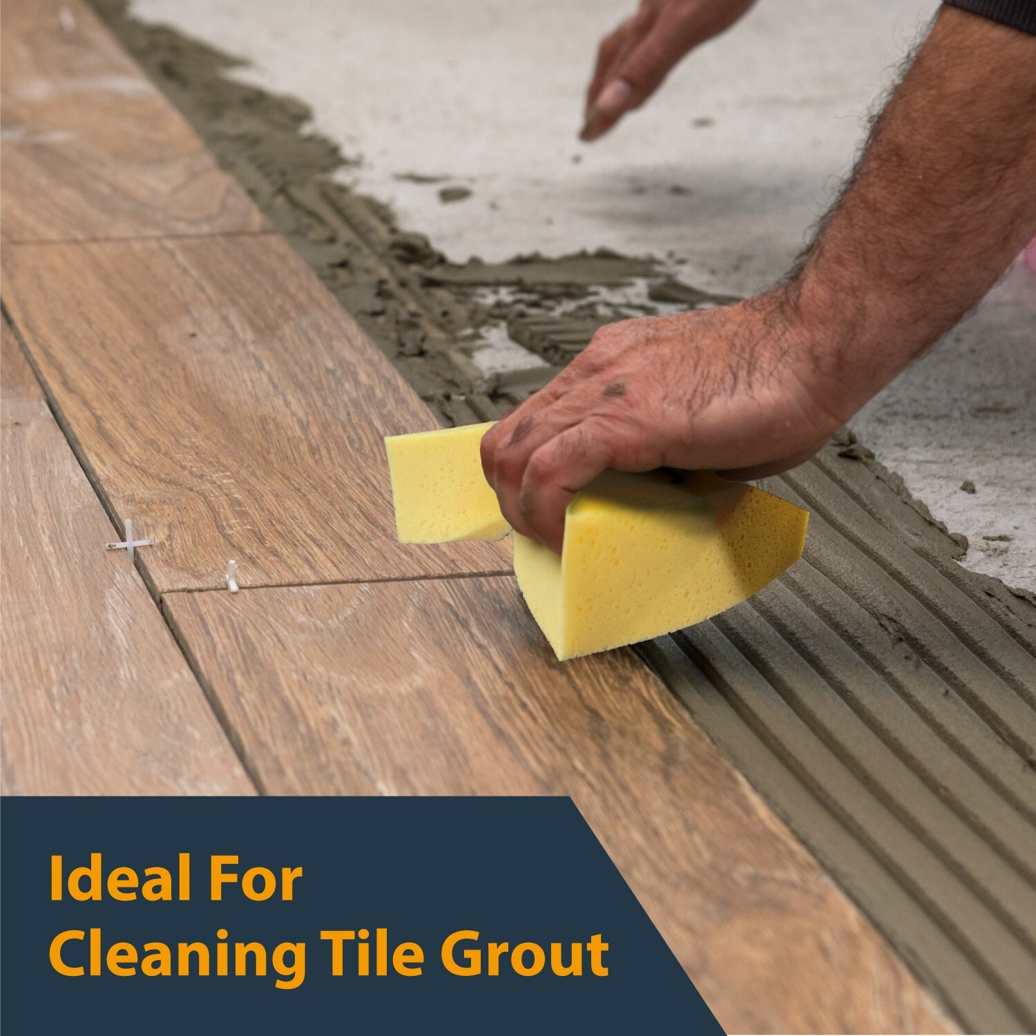 Large Square Grout Sponge – Professional Tile Grout Removal Cleaning Sponge, 4PK