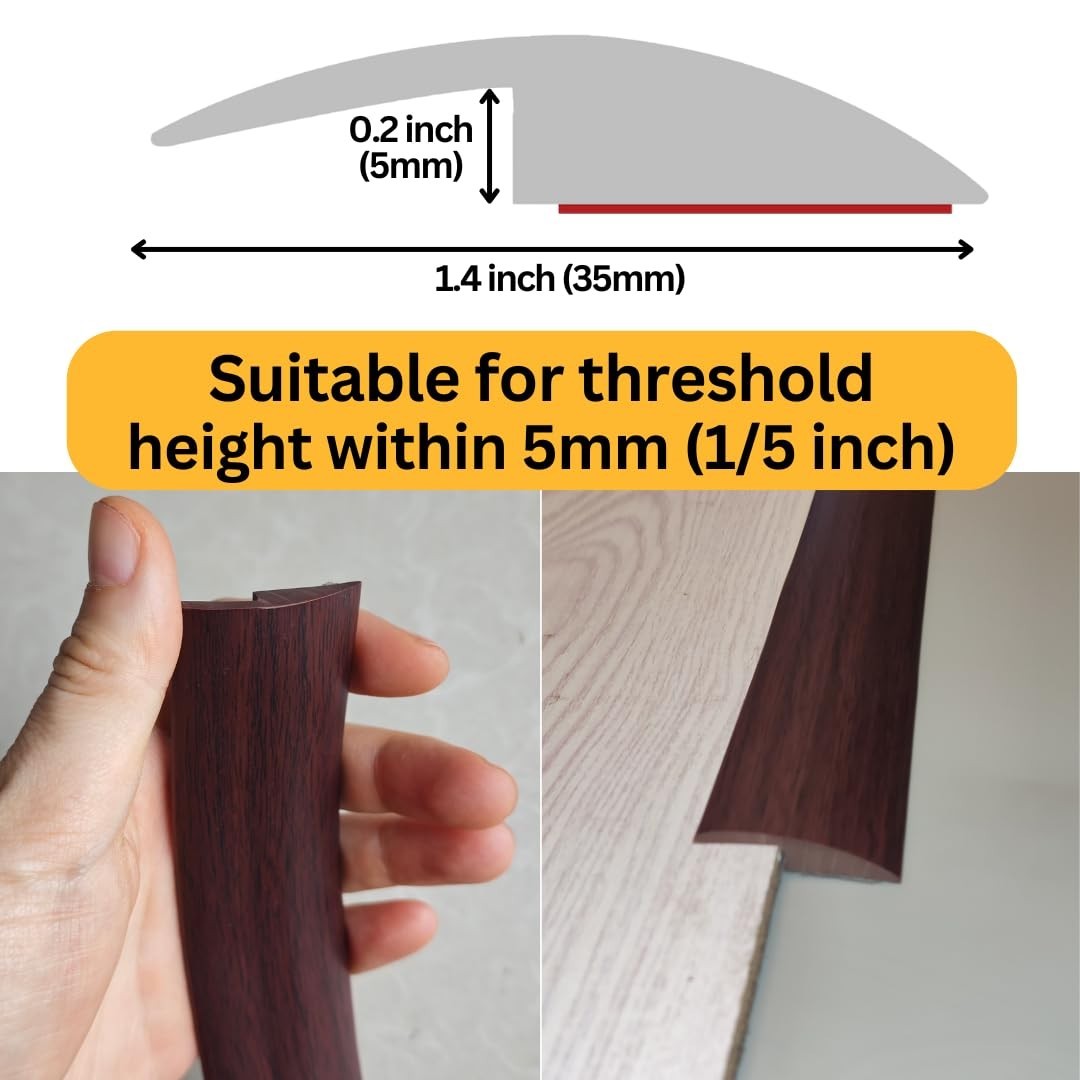 Versatile 40″ Floor Transition Strip – Red Wine, Perfect for Stylish Homes