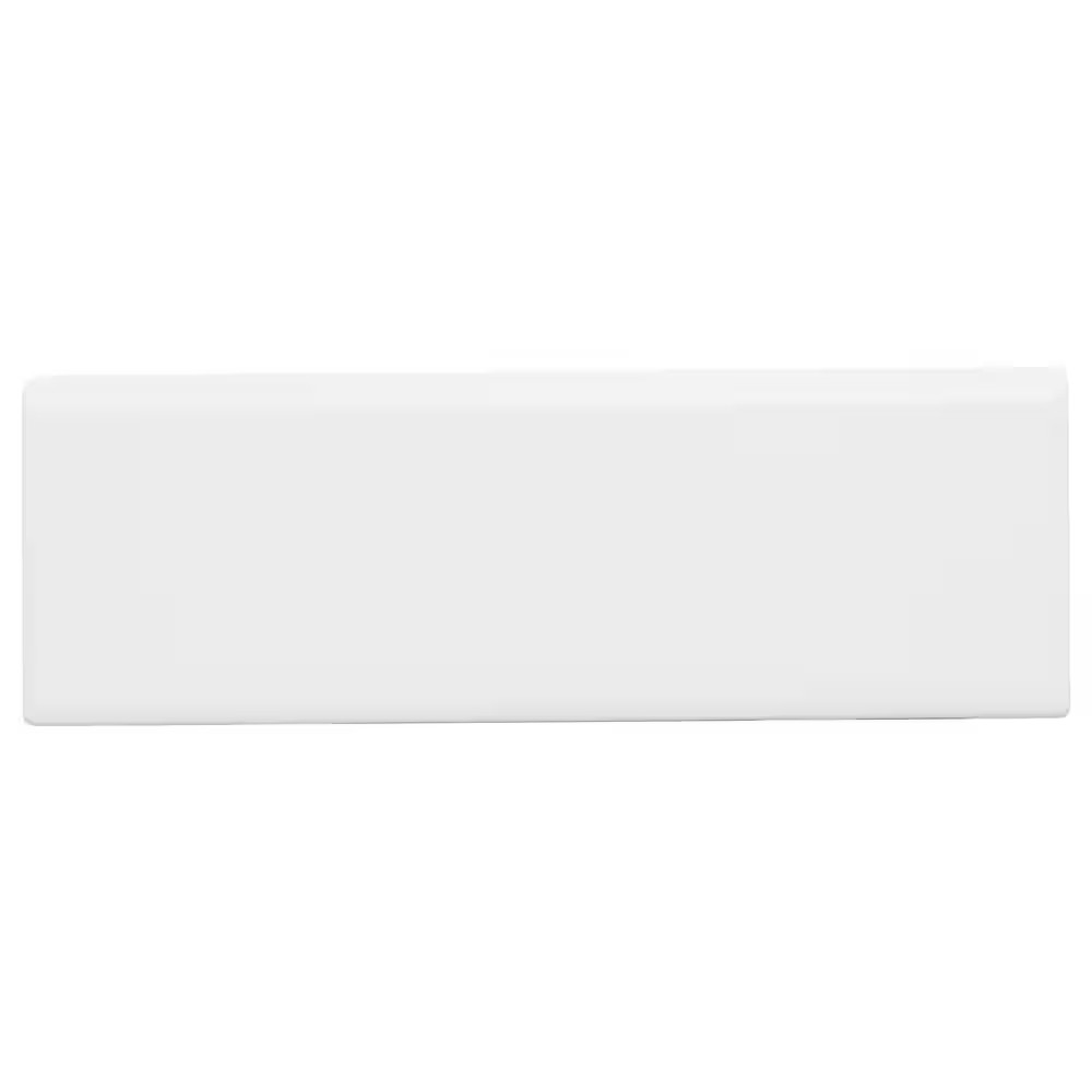 Restore Bright White 2 In. X 6 In. Ceramic Bullnose Trim Tile (2.4 Sq. Ft./Case)